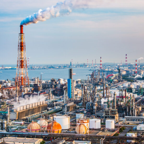 Factories in Yokkaichi, Japan.